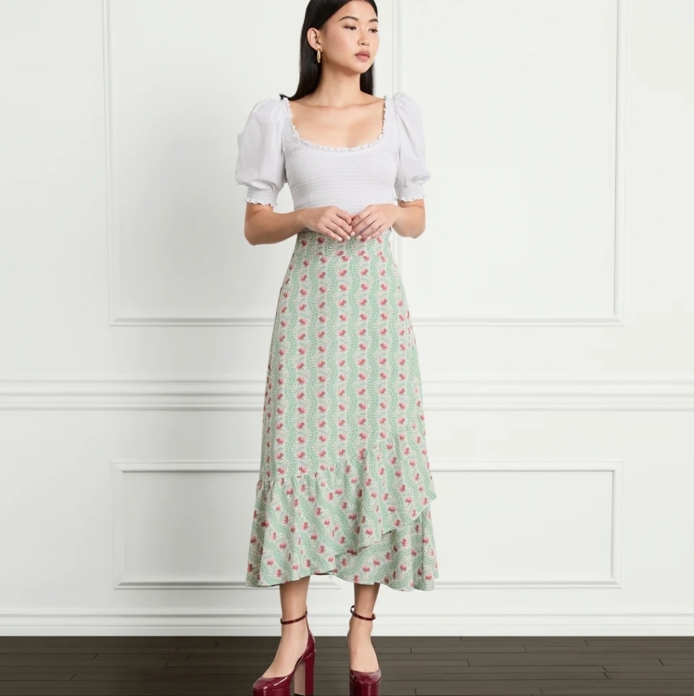 Floral Green Skirt